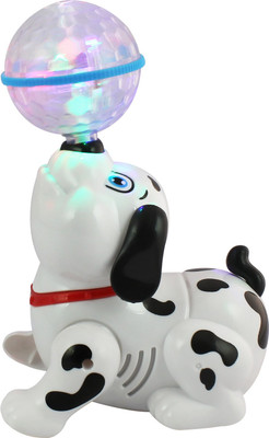 

DealBindaas Musical Dog Battery Operated | Music | Light | Bump & Go Action | 360 Degree Movemet | Kids Toy | Toodler Toy(White)