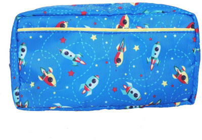 

Little Jamun Series Rocket Art Polyester Pencil Box(Set of 1, Blue)