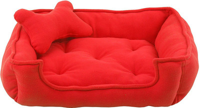 

Fluffy Fluffy's Luxurious Reversible Polyester Filled Soft Dog and Cat Bed, Red (Small) S Pet Bed(Red)