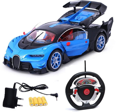 Zest 4 Toyz Bugatti Style Steering Remote Rechargeable Car With Opening Doors(Blue)