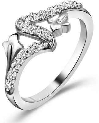 

Gk Jewellers Beautiful-Promise Ring Alloy Cubic Zirconia 18K White Gold Plated Ring, Silver