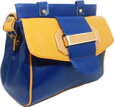 

Chalissa Girls Evening/Party, Casual, Formal Blue, Gold PU Sling Bag