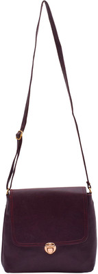 

Capreo Women Casual Maroon PU Sling Bag