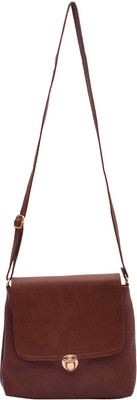 

Capreo Women Casual Brown PU Sling Bag