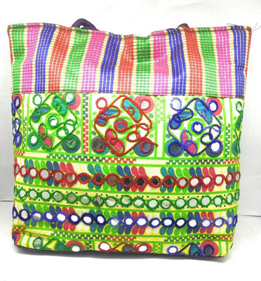 

Fashiohub Girls Casual Blue Linen Hand-held Bag