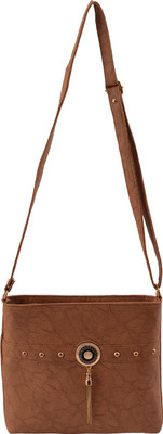 

Capreo Women Casual Tan PU Sling Bag