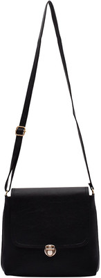 

Capreo Women Casual Black PU Sling Bag