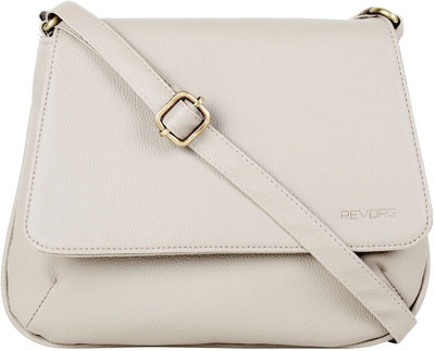 

Revorg Women Evening/Party Beige PU Sling Bag