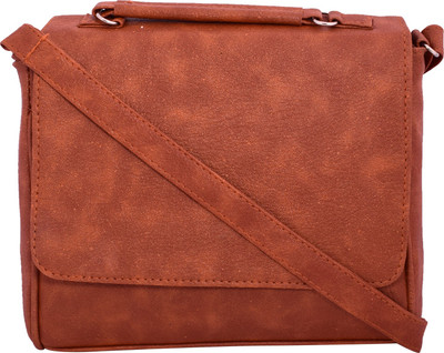 

Capreo Women Casual Orange PU Sling Bag