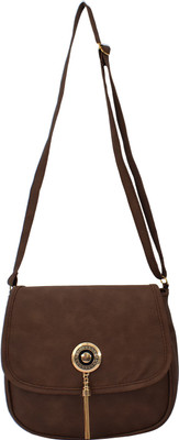 

Capreo Women Casual Brown PU Sling Bag