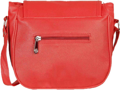 

EMOSHA Men & Women Casual Red Leatherette Sling Bag