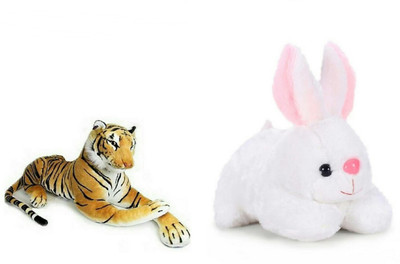 

soniya Enterprises Tiger-36cm and Rabbit - 26 cm(White, Brown), Brown;white