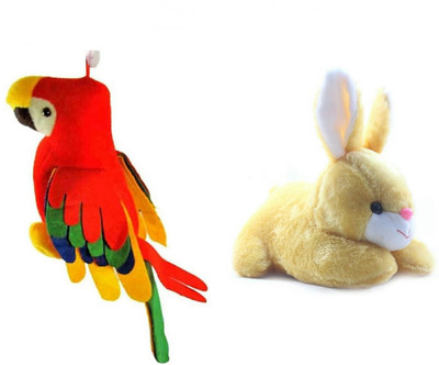 

soniya Enterprises Rabbit-25cm and musical parrot - 27 cm(Multicolor)