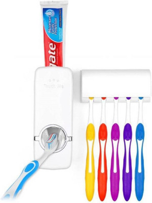 

Buyerzone Toothpaste Dispenser Wall Mounted Plastic Toothbrush Holder Only Holder Plastic Toothbrush Holder(Wall Mount)