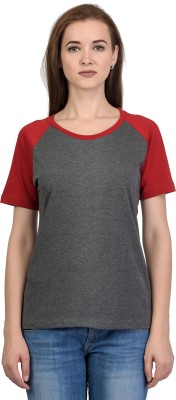 KALT Casual Half Sleeve Solid Women Grey Top