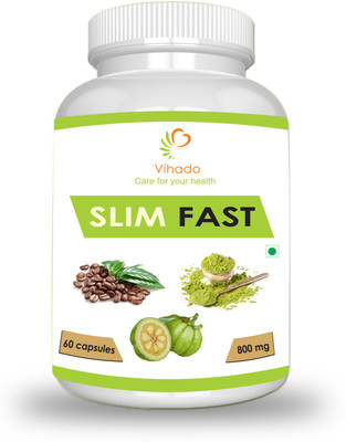 

VIHADO Slim Fast Mixture of Garcinia Cambogia, Green tea & Green coffee beans Extract for weight loss management(60 No)