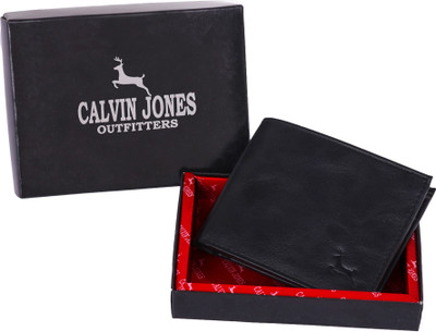 

CALVIN JONES Men Black Genuine Leather Wallet(5 Card Slots)
