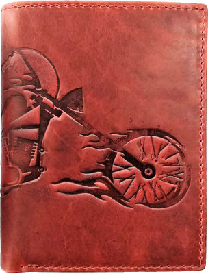 

Royal Scot Grey Men Red Genuine Leather Wallet(9 Card Slots)