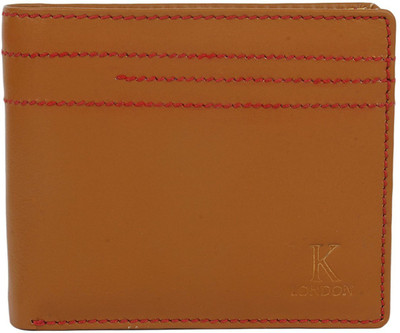 

K London Men Multicolor Genuine Leather Wallet(8 Card Slots), Tan