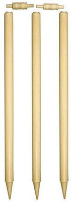 

Emm Emm Pack of 3 Pcs Wooden Cricket Stumps or Wickets With 2 Bails (Complete Set)(Beige)