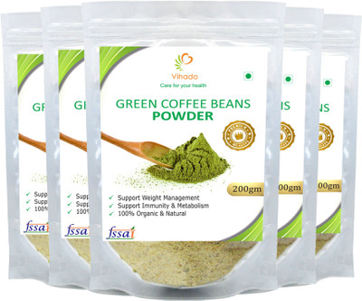 

Vihado Premium Quality Green Coffee Bean Powder, Unroasted, Arabica AAA+ - Roast & Ground Coffee 200 g(Pack of 5)