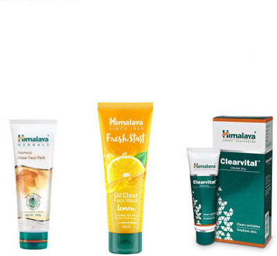 

Himalaya fairness kesar face pack, clearvital cream, fresh start oil clear lemon face wash(Set of 3)