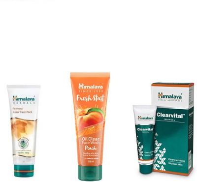 

Himalaya fairness kesar face pack, clearvital cream, fresh start oil clear peach face wash(Set of 3)
