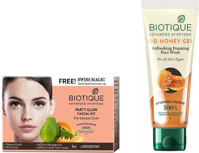 

BIOTIQUE BIO Bio Party Glow Facial Kit, Bio Honey Gel Refreshing Foaming Face Wash For All Skin Types(Set of 2)