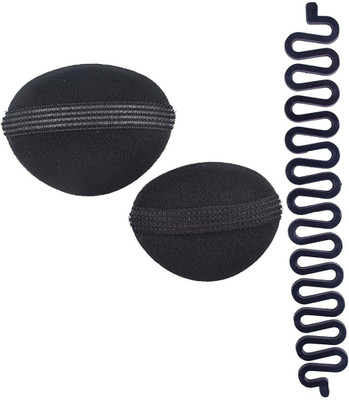 

INAAYA Combo Of 3 Hair Accessories Braids Tools And Hair Base For Women And Girls Hair Accessory Set(Black)