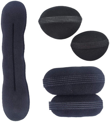 INAAYA Combo Of 5 Hair Accessories Hair Base And Clip Hair Base And Banana Donut For Women And Girls Hair Accessory Set(Black)