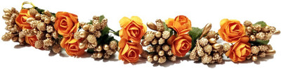 

KANDK KREATION ORANGE COLOR FLOWER GAJRA Bun(Orange, Gold)