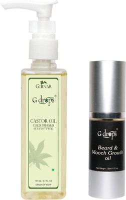 

G Drops Castor & Beard Growth Oil Combo(100ml+30ml) Hair Oil(130 ml)