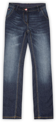 

US Polo Kids Slim Girls Blue Jeans, Dk. blue