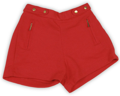 

Gini & Jony Short For Girl's Casual Self Design Cotton(Red, Pack of 1, Tomato(c454)