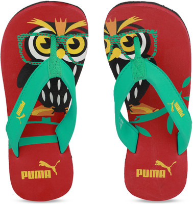 

Puma Boys Slip On Slipper Flip Flop(Multicolor, High risk red-black-aqua green