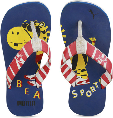 

Puma Boys & Girls Slip On Slipper Flip Flop(Multicolor, Surf the web-dandelion-high risk red