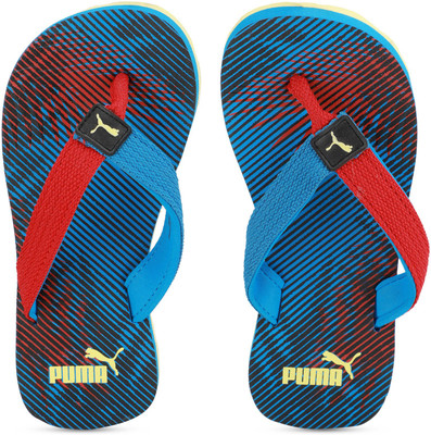 

Puma Boys & Girls Velcro Slipper Flip Flop(Multicolor, Electric blue lemonade-barbados cherry-limelight