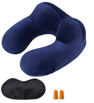 

Aeoss Travel Pillow,Inflating Inflatable Neck Pillow with Soft Velvet Cover. Eyes Mask & Ear Plug Machine Washable for Airplanes Neck Pillow(Blue), Black