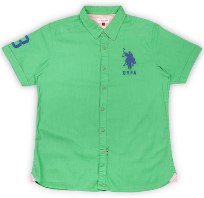 

US Polo Kids Boys Solid Casual Green Shirt, Me. green