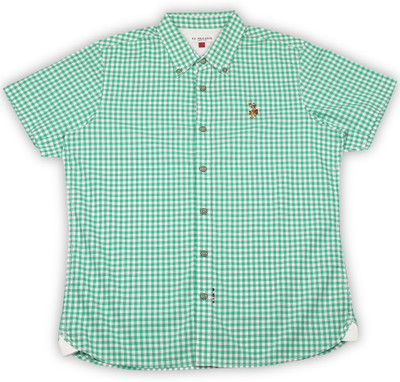 

US Polo Kids Boys Checkered Casual White, Green Shirt, Lt. green
