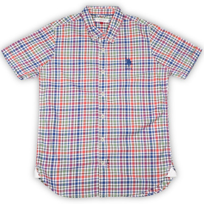 

US Polo Kids Boys Checkered Casual Multicolor Shirt, Me. blue