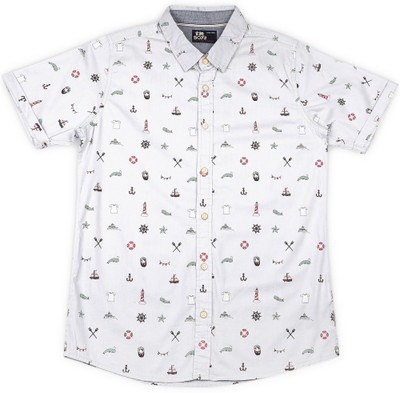 

Flying Machine Boys Printed Casual Multicolor Shirt, Lt blue