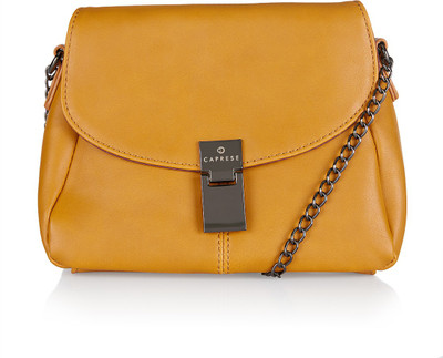 

Caprese Women Casual Yellow PU Sling Bag