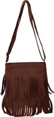 

capreo Women Casual Brown PU Sling Bag