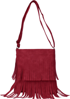 

capreo Women Casual Red PU Sling Bag