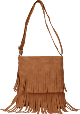 

capreo Women Casual Tan PU Sling Bag