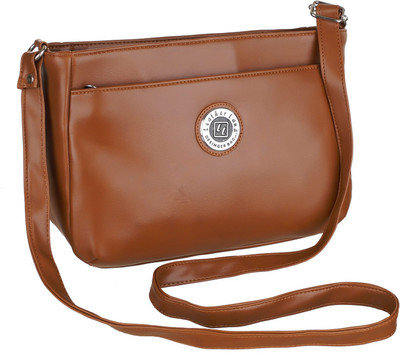 

Leather Land Women Formal Brown Leatherette Sling Bag