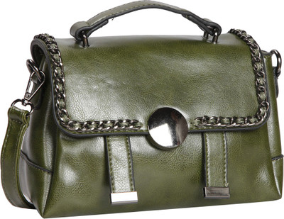 

Bagkok Women Casual Green PU Sling Bag