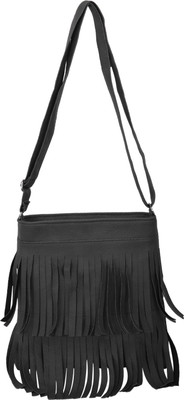 

capreo Women Casual Black PU Sling Bag