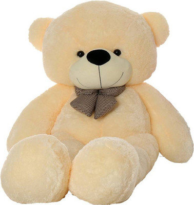 

CLICKMART Soft Teddy Bear with Neck Bow, 5 feet - 150 cm(Beige)